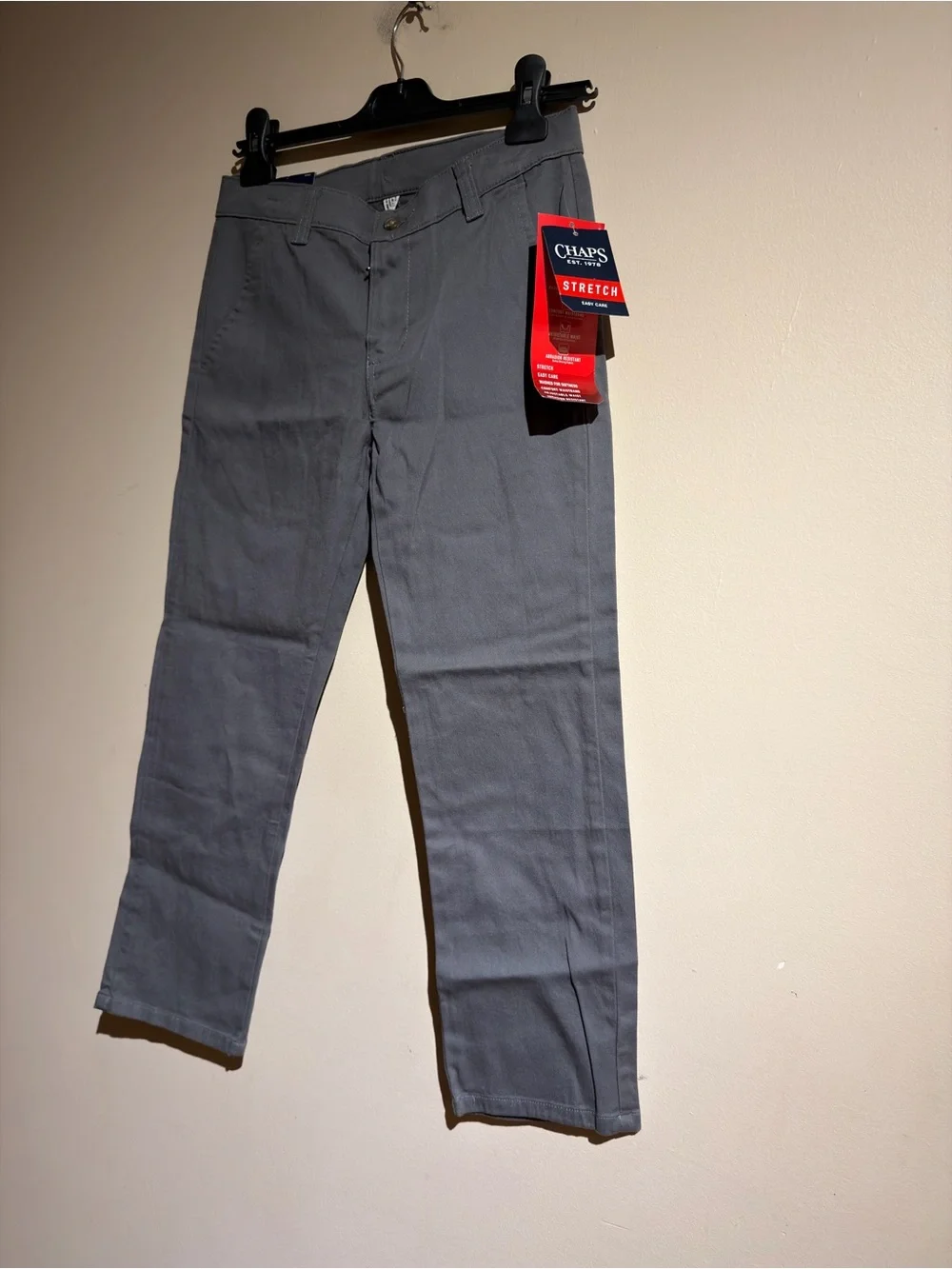 Chaps Men's Gray Straight-Leg Chinos